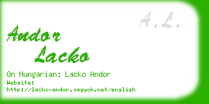 andor lacko business card